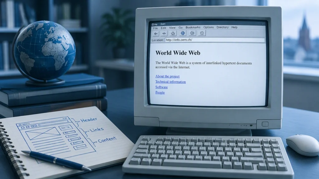 Trang World Wide Web đầu tiên chứa nội dung gì và mọi người có thể xem nó như thế nào?