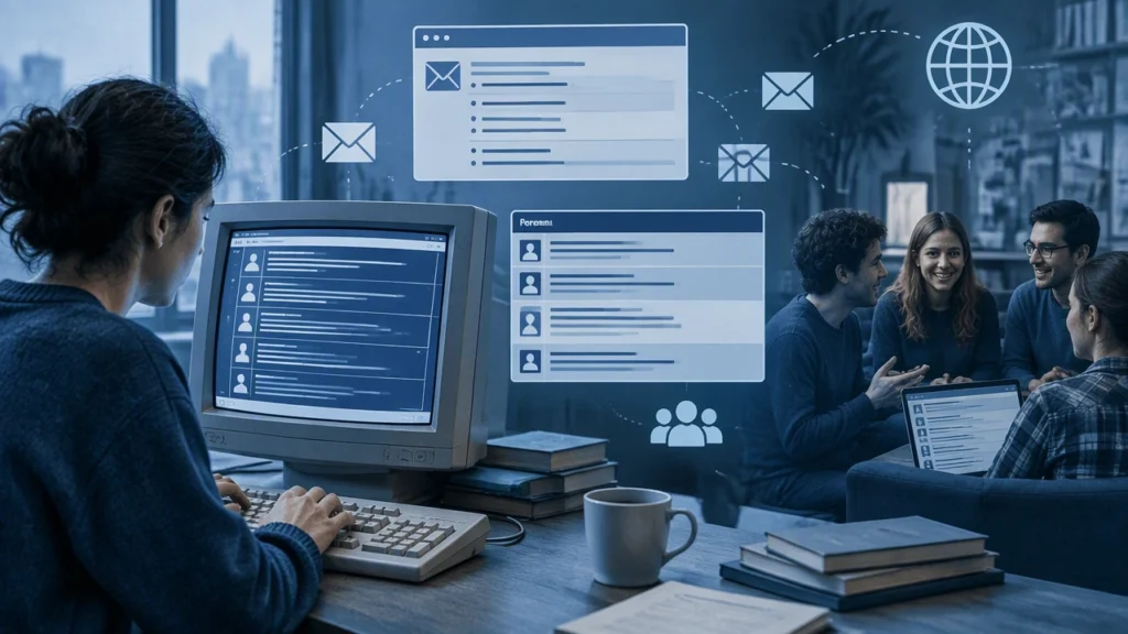 Lịch sử internet: Diễn đàn, danh sách thư và nguồn gốc của cộng đồng kỹ thuật số