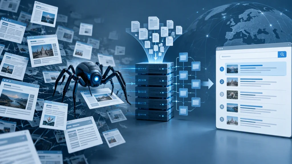 Công cụ tìm kiếm đã tổ chức web như thế nào: Thu thập, Lập chỉ mục và Xếp hạng từ những trang rời rạc đến thông tin có thể tìm thấy